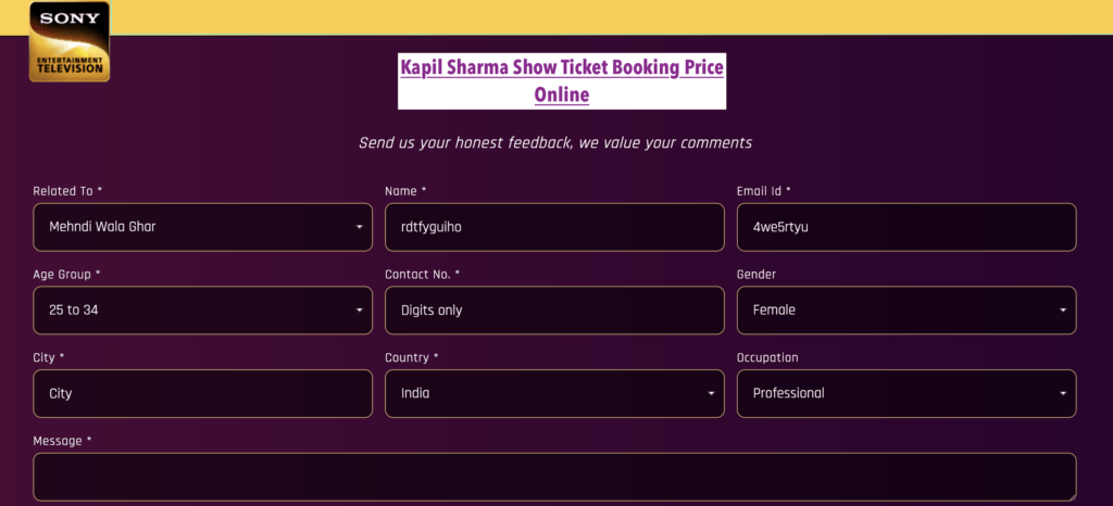 Kapil Sharma Show Ticket Price 2025 Download